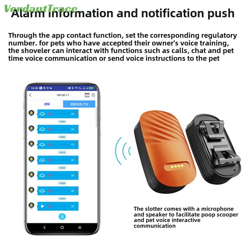 VerdantTrace 4G Pet GPS Collar Tracker Electronic Geo-Fence Real-Time Location Anti-Lost Alarm Device IP67Waterproof for Dog Cat