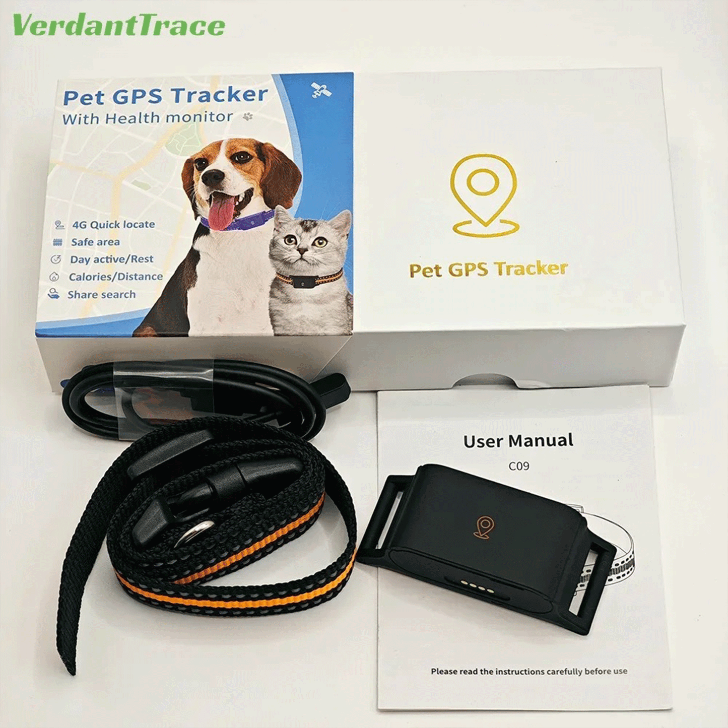 4G GPS Pet Tracker Collar for Cat Dog Without Subscription