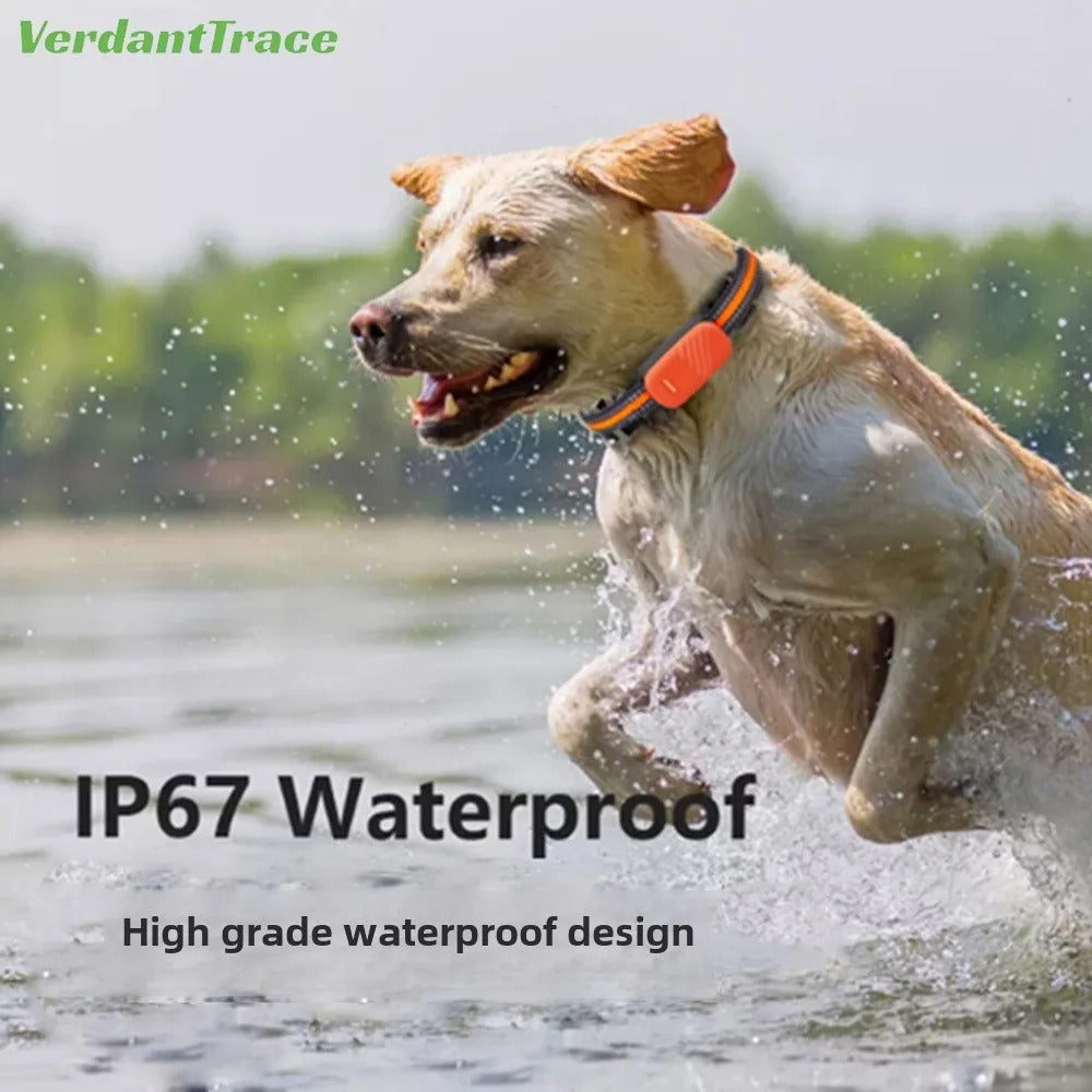 VerdantTrace 4G Pet GPS Collar Tracker Electronic Geo-Fence Real-Time Location Anti-Lost Alarm Device IP67Waterproof for Dog Cat