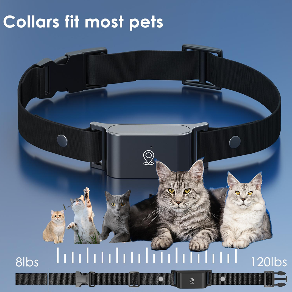 IP67 Waterproof Mini 4G GPS Animal Tracker Collar Anti-Lost Real Time Tracking Dog Cat Locator Pet Dog Cat Fashion Neck Collar