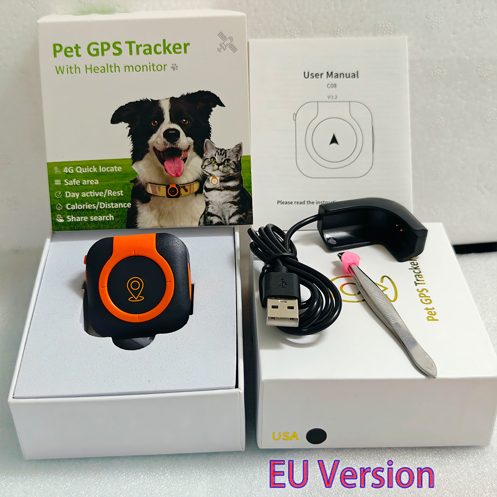 Mini 4G GPS Tracker for Dogs Cats with Health Monitor GPS Dog Fence Waterproof Works with Any Collar Android iOS Universal