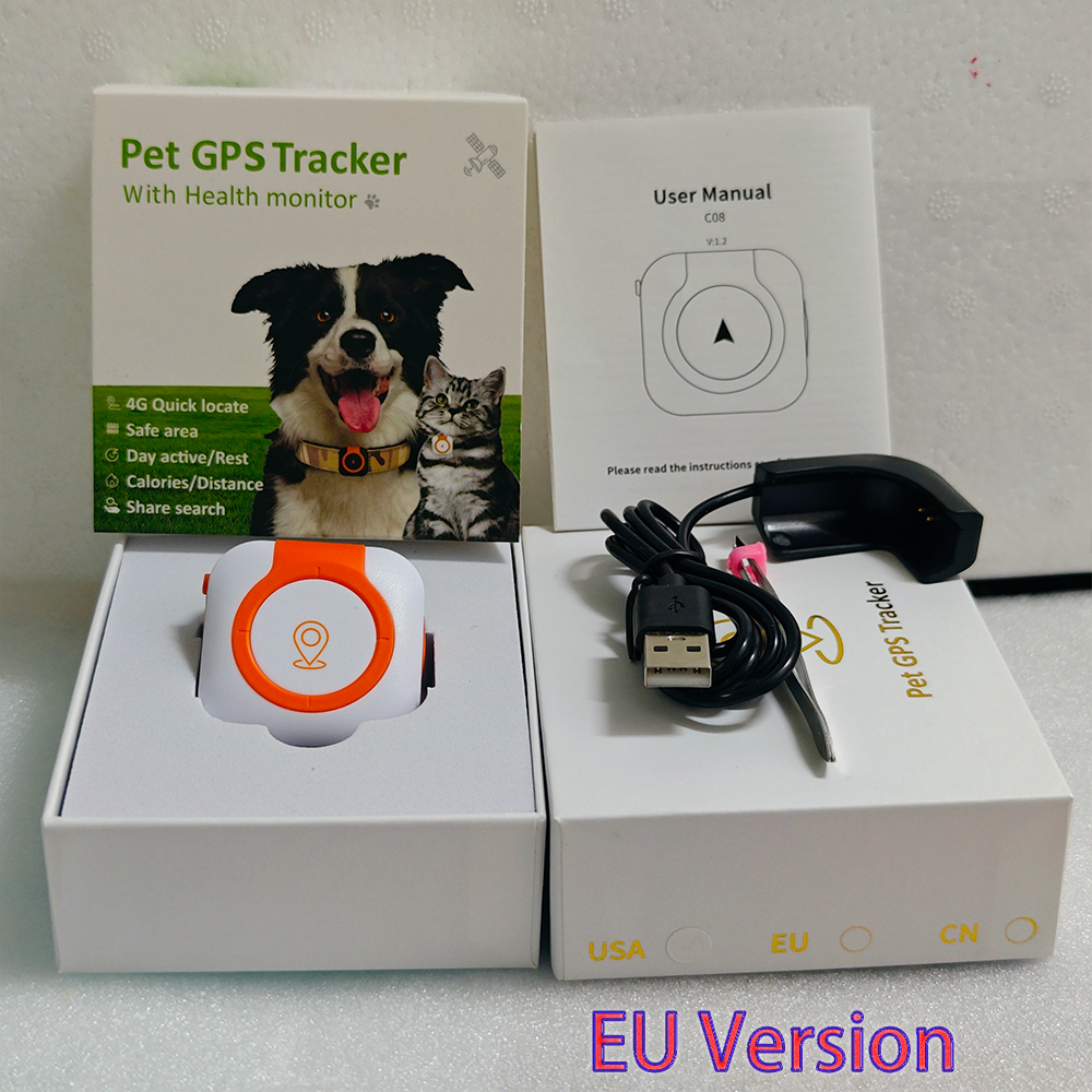 Mini 4G GPS Tracker for Dogs Cats with Health Monitor GPS Dog Fence Waterproof Works with Any Collar Android iOS Universal