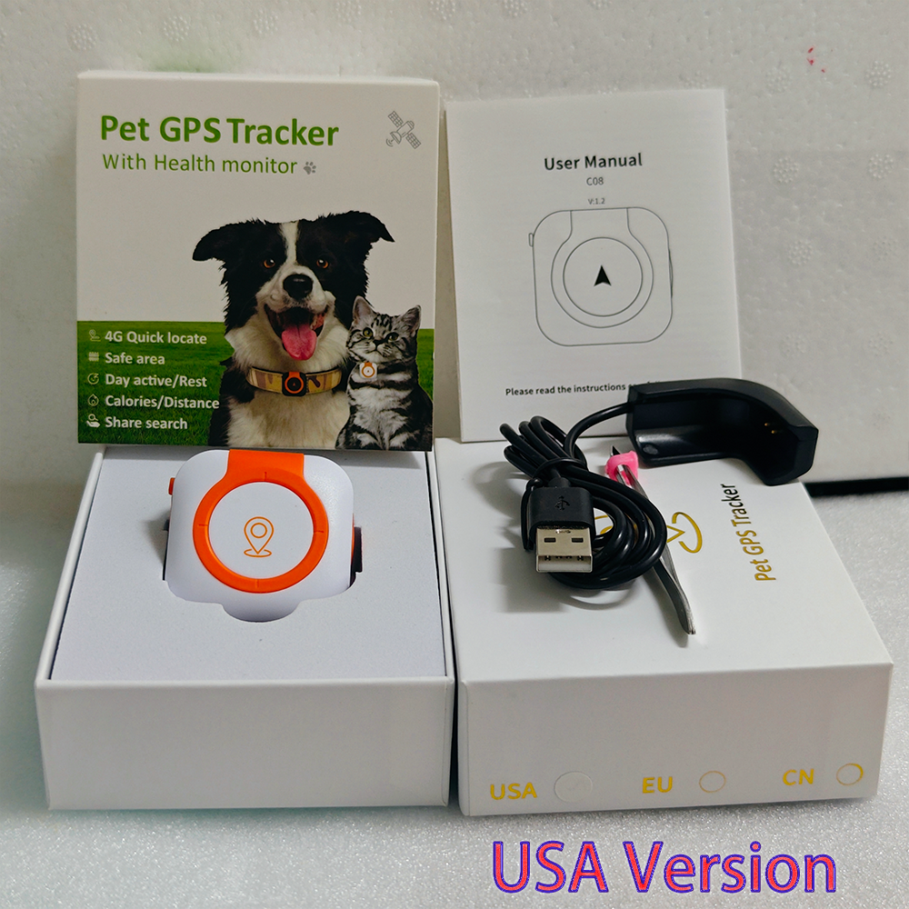 Mini 4G GPS Tracker for Dogs Cats with Health Monitor GPS Dog Fence Waterproof Works with Any Collar Android iOS Universal