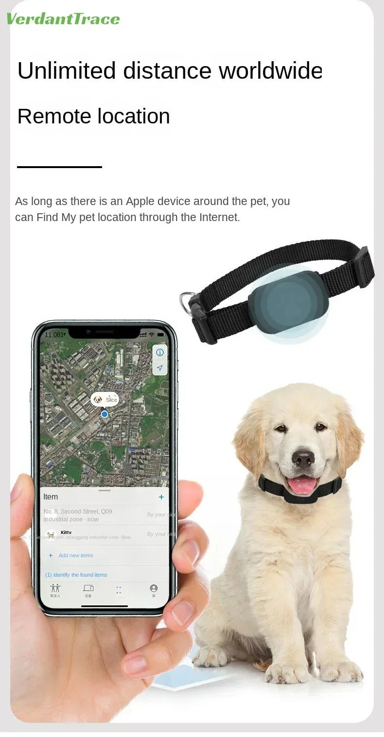 VerdantTrace Find My Pet Positioning Collar Waterproof Dog Gps Animal Tracking Movement Alert Anti Lost Tracker Cats Remote Global Locator for IOS