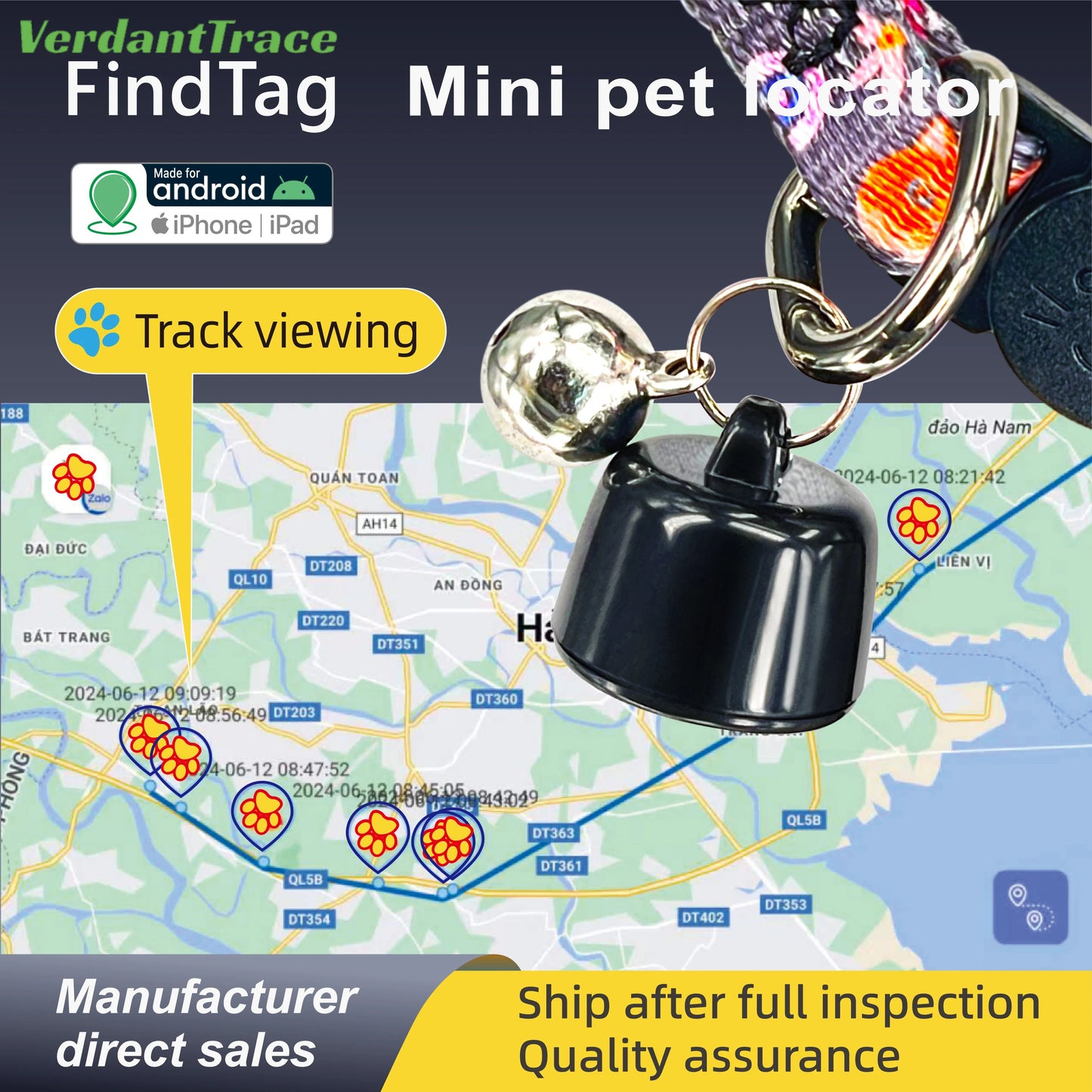 VT23 Findtag Android IOS Universal Mini Pet Tracker