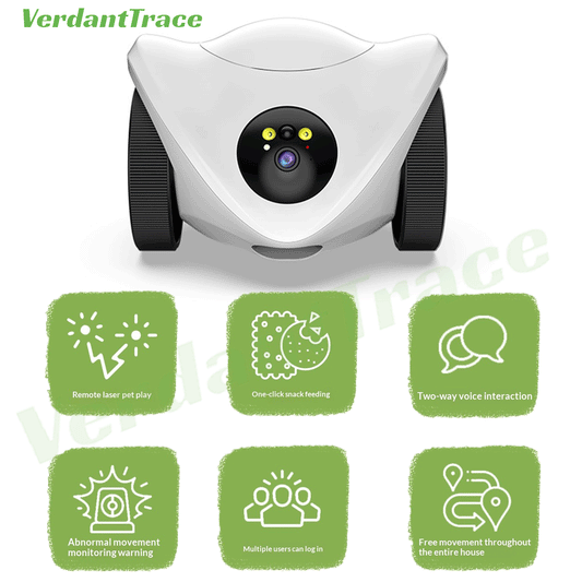 VTCR-01 Smart Pet Camera Robot with Treat Dispenser & 360° Mobile Monitoring