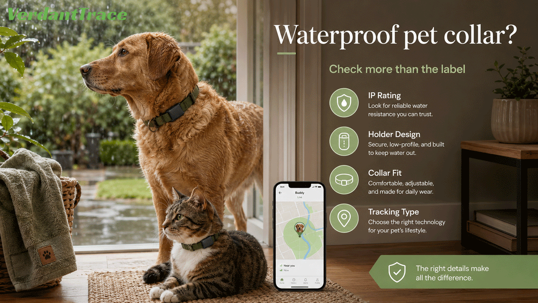 Waterproof Find My pet collar buying guide for rain wet grass collar fit and tracking technology