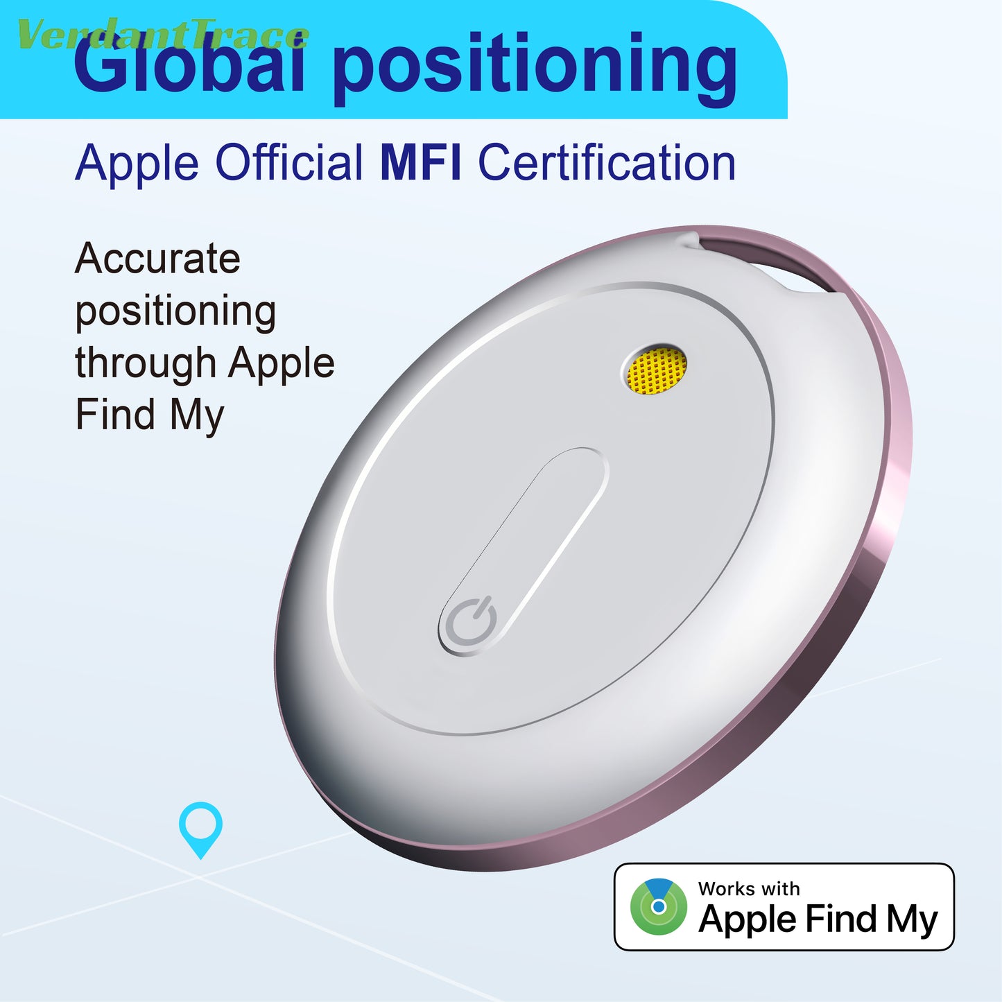 VerdantTrace Find My Tag Mini Bluetooth GPS Tracker Anti Lose Reminder Device Key Finder Pet Dog Kid Bag Wallet Car Locator Smart IOS Android