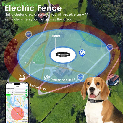 VerdantTrace IP67 Waterproof Mini 4G GPS Animal Tracker Collar Anti-Lost Real Time Tracking Dog Cat Locator Pet Dog Cat Fashion Neck Collar