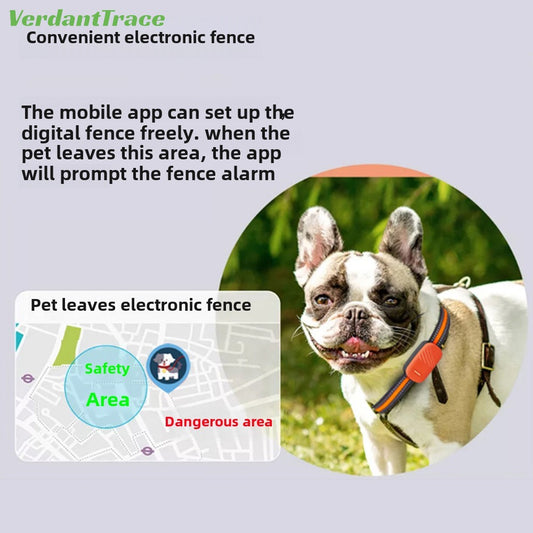 VerdantTrace 4G GPS Pet Tracker Waterproof Anti-Loss Collar Device for Dogs Cats Sheep Real-Time Location & Activity Monitor Farm Home Use