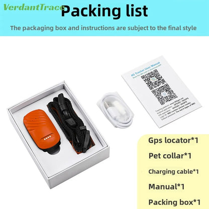 VerdantTrace 4G Pet GPS Collar Tracker Electronic Geo-Fence Real-Time Location Anti-Lost Alarm Device IP67Waterproof for Dog Cat