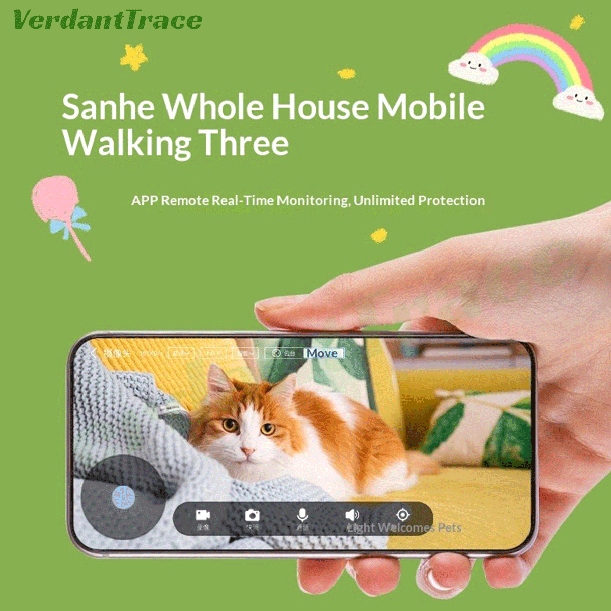 VTCR-01 Smart Pet Camera Robot with Treat Dispenser & 360° Mobile Monitoring