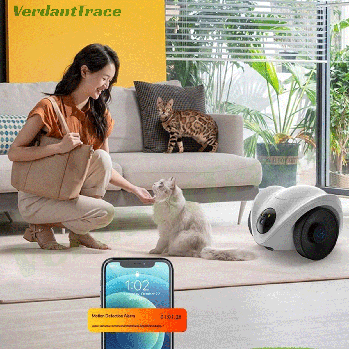 VTCR-01 Smart Pet Camera Robot with Treat Dispenser & 360° Mobile Monitoring