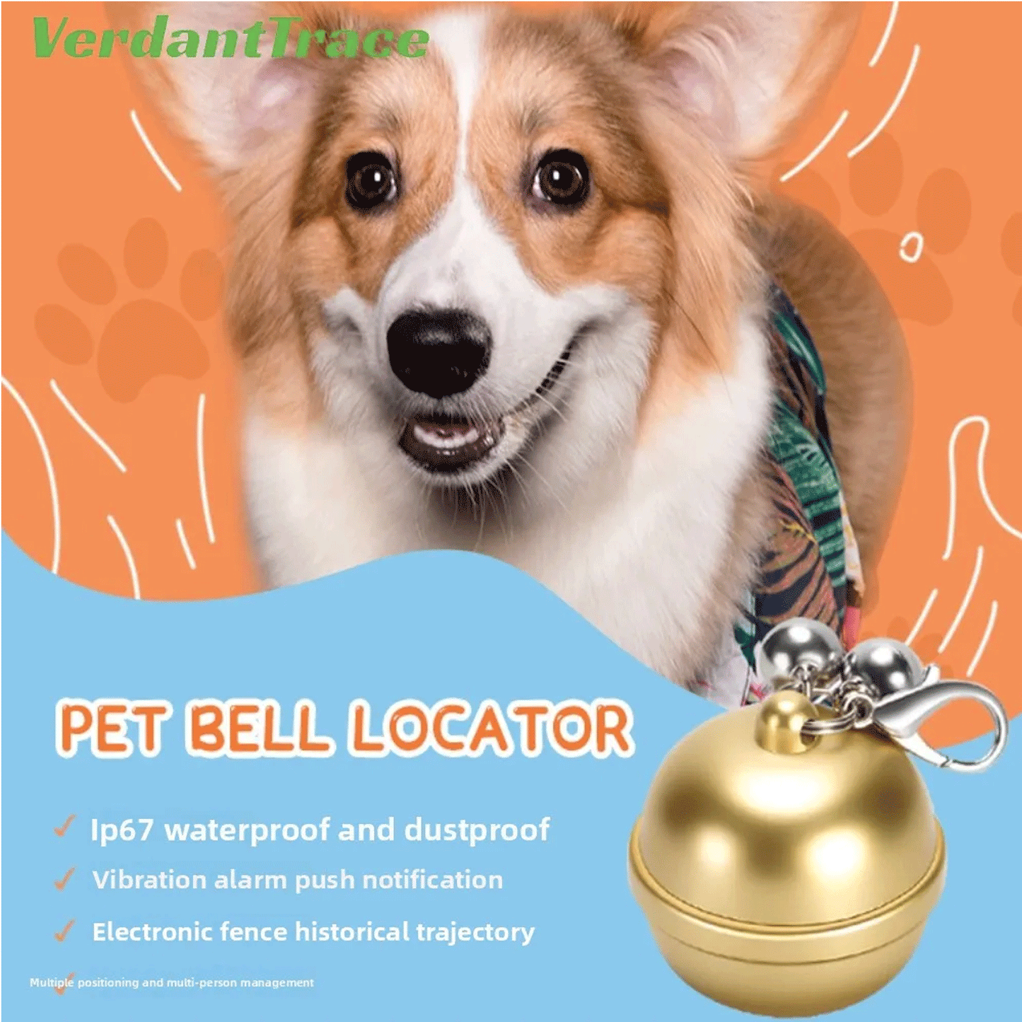 VT15 Mini Pet GPS Tracker for Dogs & Cats — Live Tracking & Geo-Fence