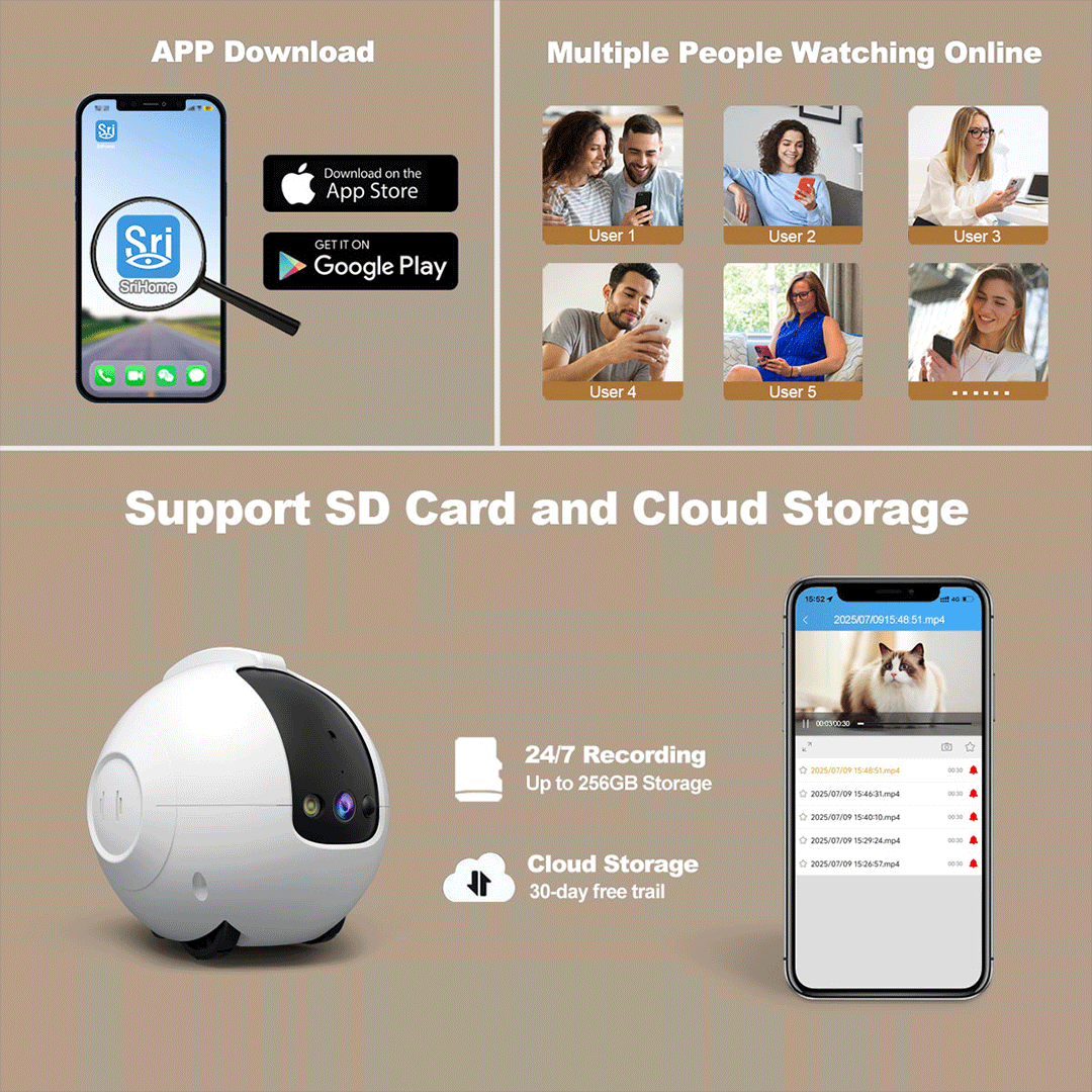 VTCR-02 Mobile Intelligent Pet Robot Camera