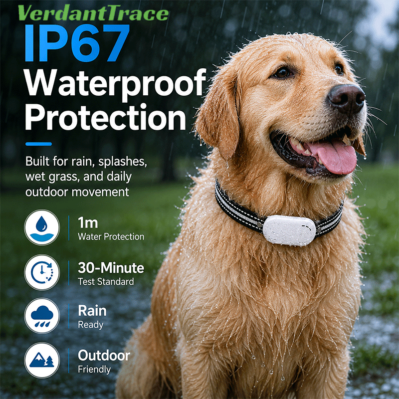 VT-P43 4G Smart Pet GPS Tracker Collar with Voice Call, Sound & Light Finding