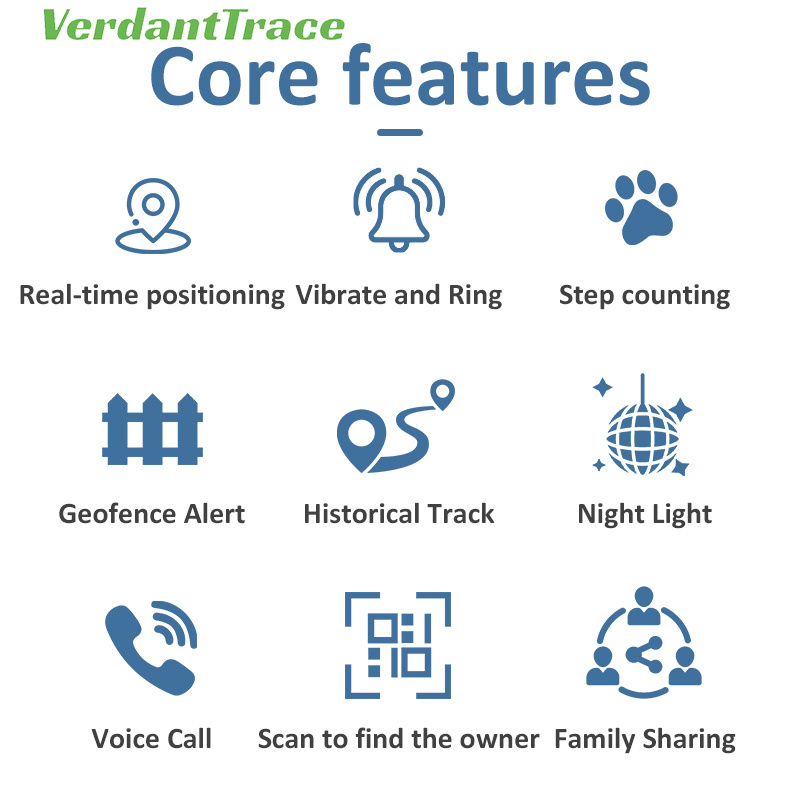 VT-P43 4G Smart Pet GPS Tracker Collar with Voice Call, Sound & Light Finding