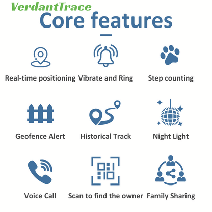 VT-P43 4G Smart Pet GPS Tracker Collar with Voice Call, Sound & Light Finding