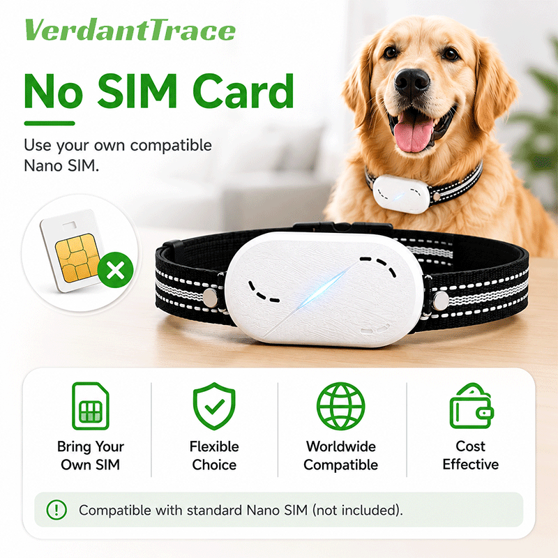 VT-P43 4G Smart Pet GPS Tracker Collar with Voice Call, Sound & Light Finding