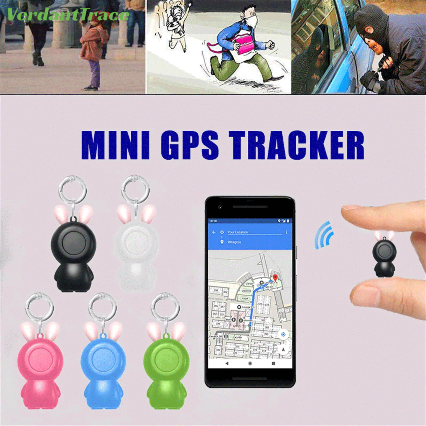 VT24 Mini kabelloser Bluetooth-Haustier-Tracker iOS/Android, Kindelf App