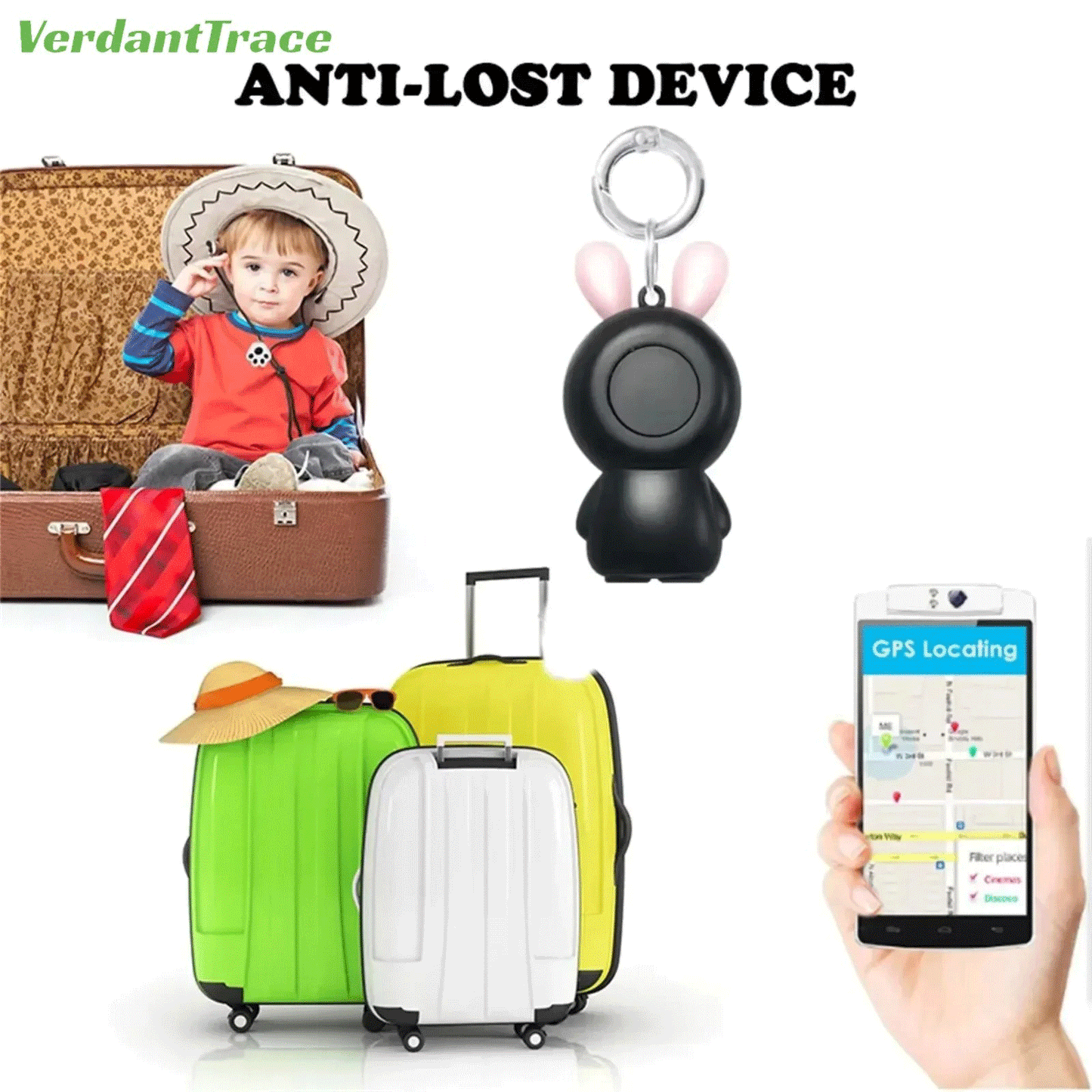 VT24 Mini kabelloser Bluetooth-Haustier-Tracker iOS/Android, Kindelf App