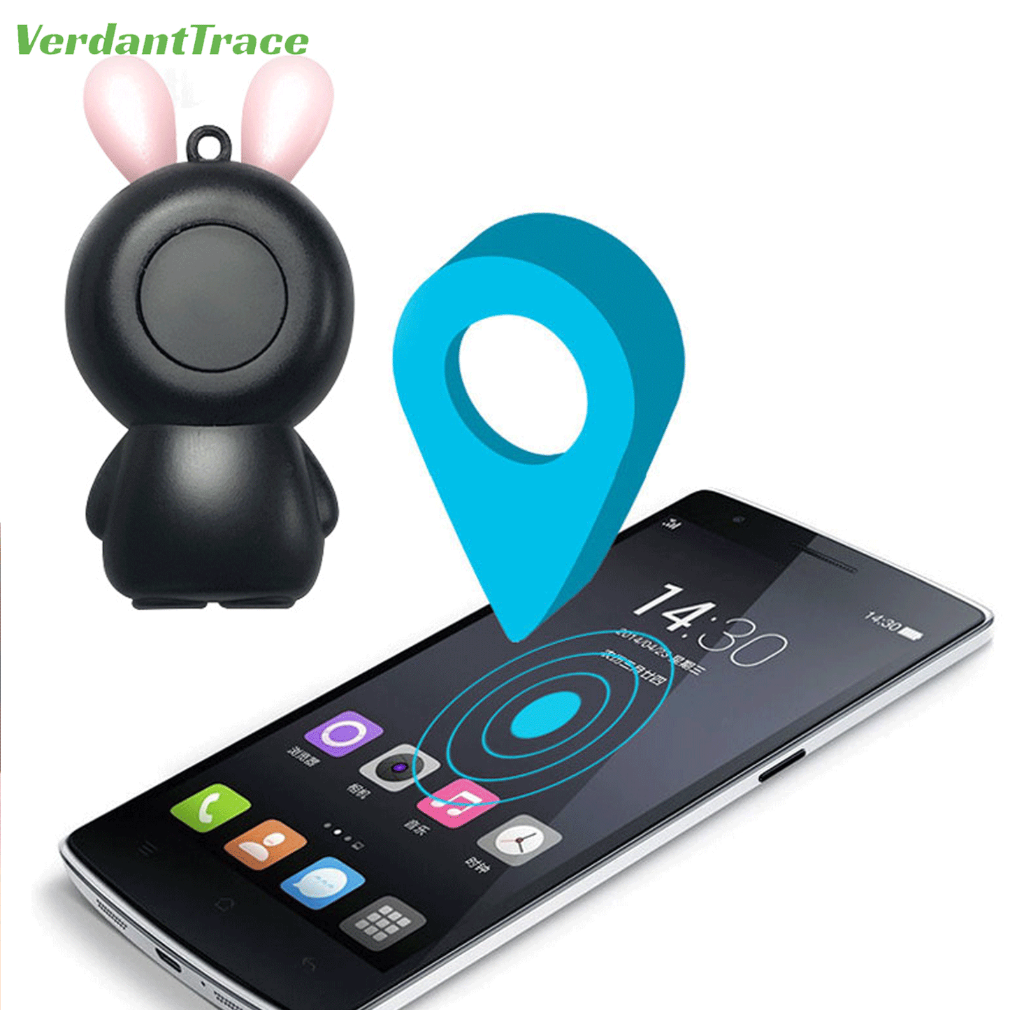 VT24 Mini kabelloser Bluetooth-Haustier-Tracker iOS/Android, Kindelf App