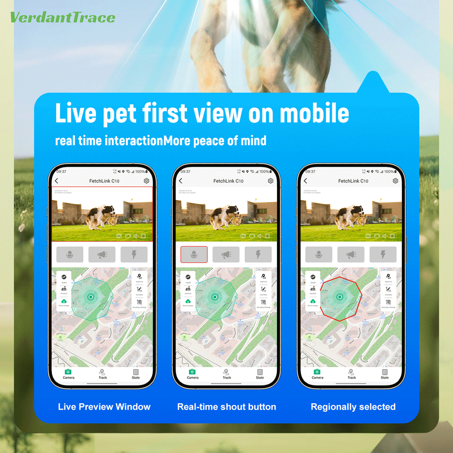 FetchLink C10 GPS Wireless Dog Fence with 2K Camera