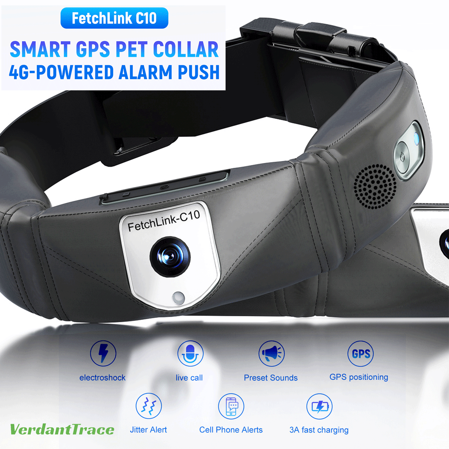 FetchLink C10 GPS Wireless Dog Fence with 2K Camera