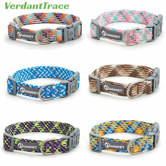 WAOPET Adjustable Reflective Nylon Dog Collar