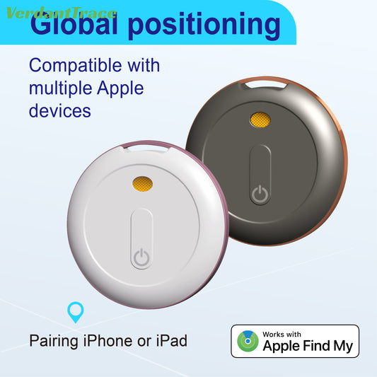 VerdantTrace Find My Tag Mini Bluetooth GPS Tracker Anti Lose Reminder Device Key Finder Pet Dog Kid Bag Wallet Car Locator Smart IOS Android