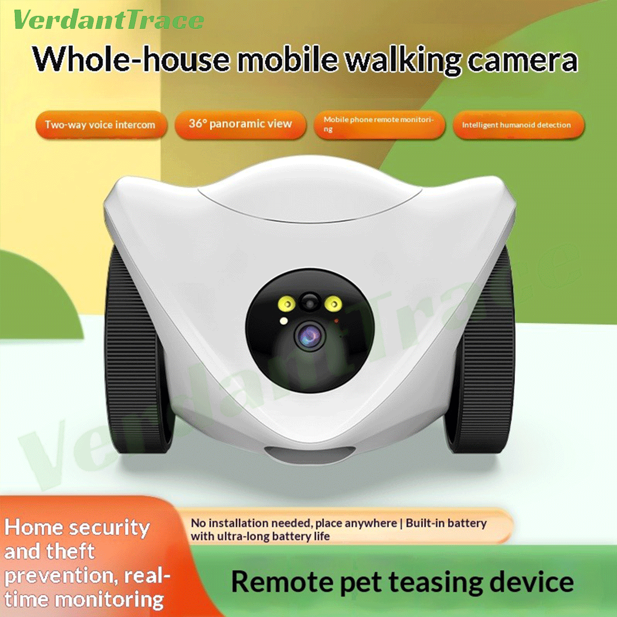VTCR-01 Smart Pet Camera Robot with Treat Dispenser & 360° Mobile Monitoring
