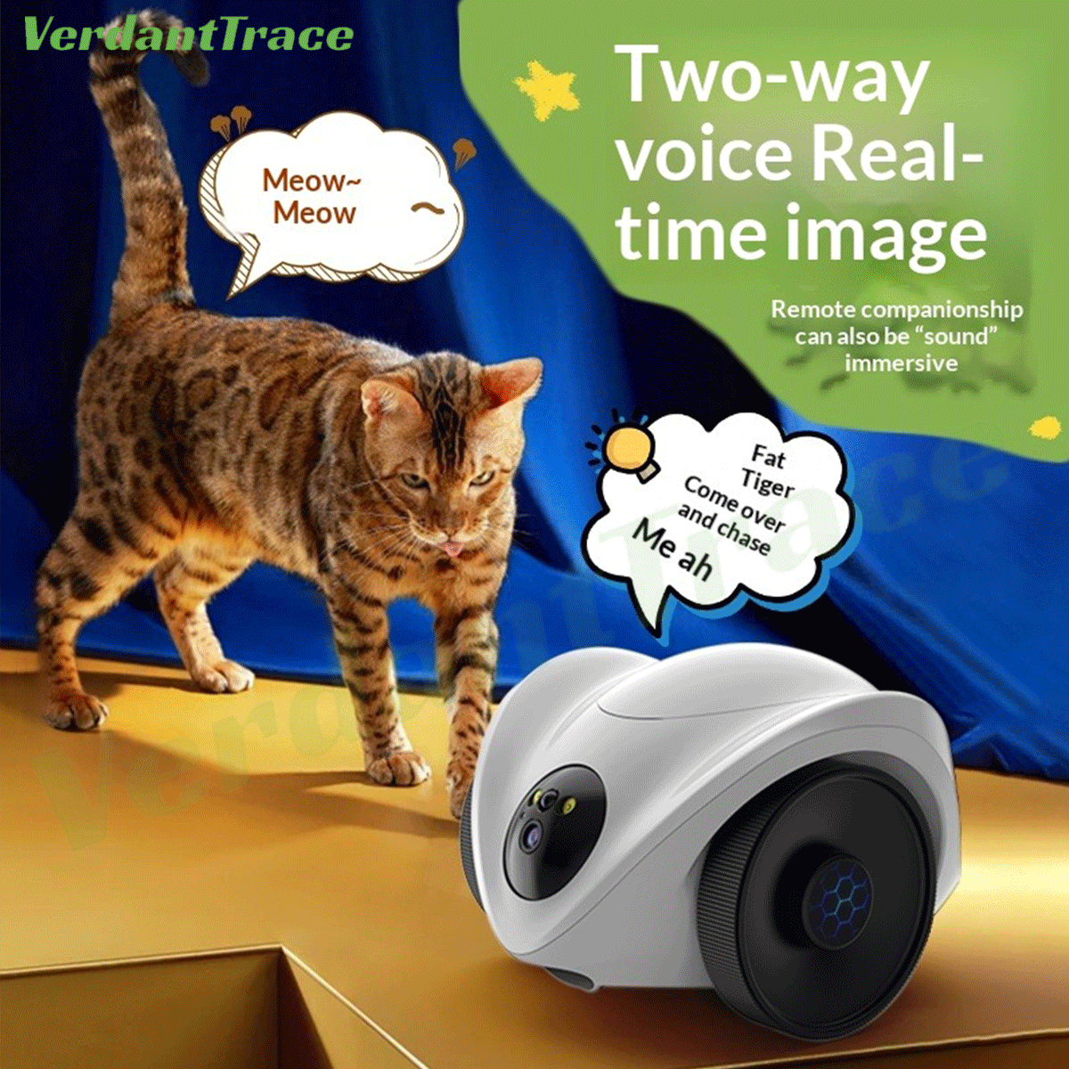 VTCR-01 Smart Pet Camera Robot with Treat Dispenser & 360° Mobile Monitoring