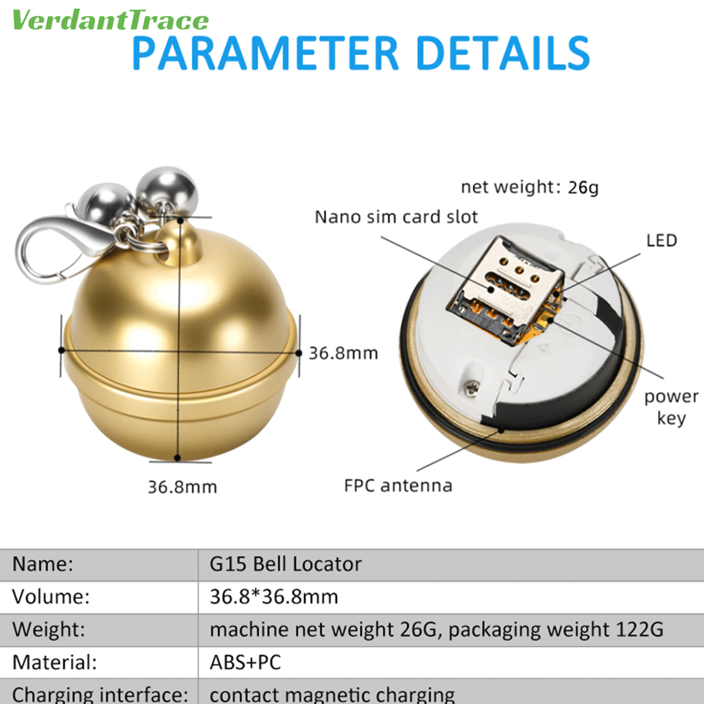 VT15 Mini Pet GPS Tracker for Dogs & Cats — Live Tracking & Geo-Fence