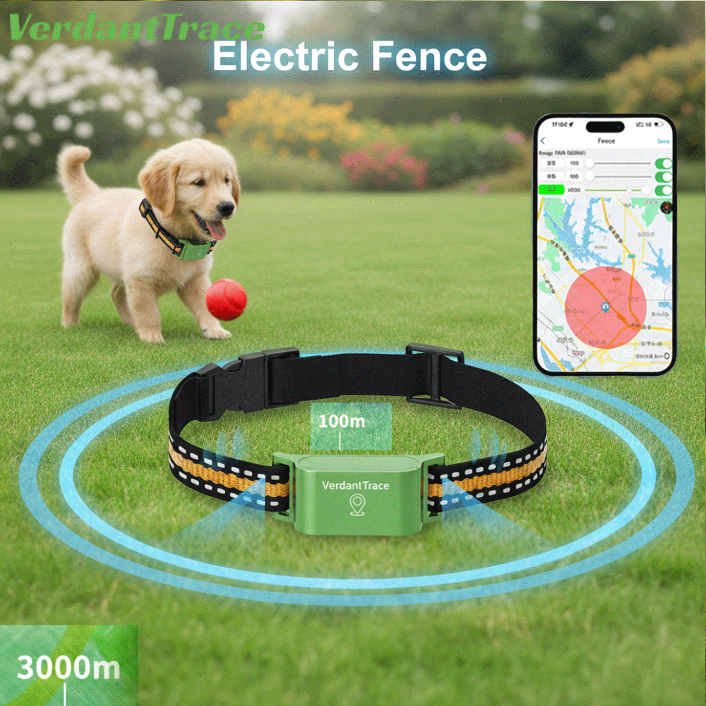 VT01 4G GPS Free Pet Tracker Collar