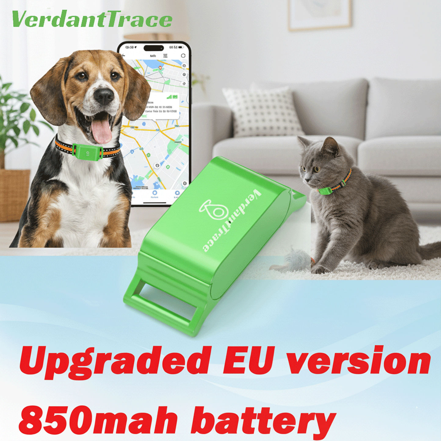 VT01 4G GPS Free Pet Tracker Collar