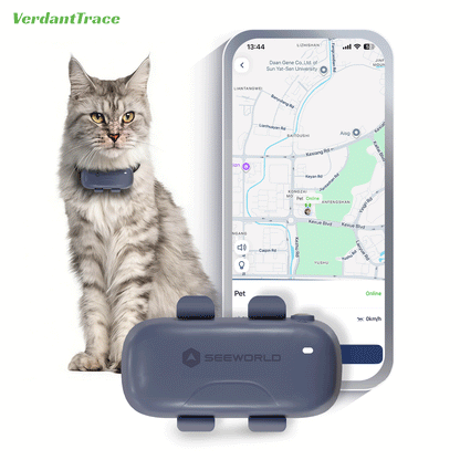 جهاز SEEWORLD P2 لتتبّع الحيوانات الأليفة عبر 4G GPS للقطط والكلاب