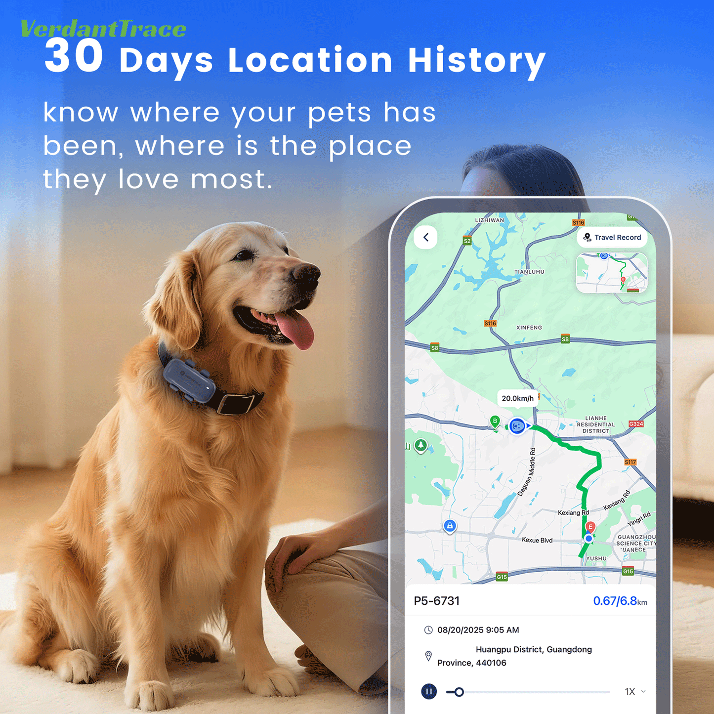 جهاز SEEWORLD P2 لتتبّع الحيوانات الأليفة عبر 4G GPS للقطط والكلاب