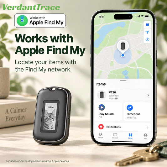 Apple Find My対応の充電式VerdantTrace VT26トラッカー
