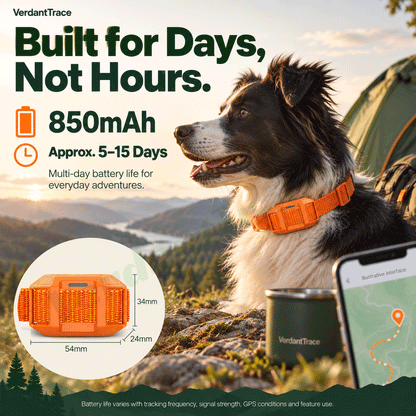 بطارية VerdantTrace VTG6 بسعة 850mAh مع استخدام تقريبي من 5 إلى 15 يوماً