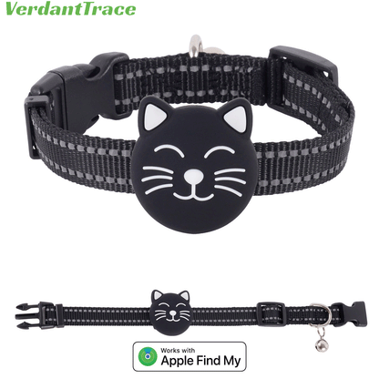 Black VT22 pet finder tag collar for Apple Find My