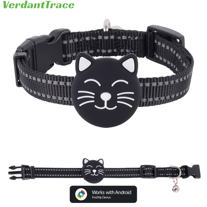 Black VT22 pet finder tag collar for Google Find Hub