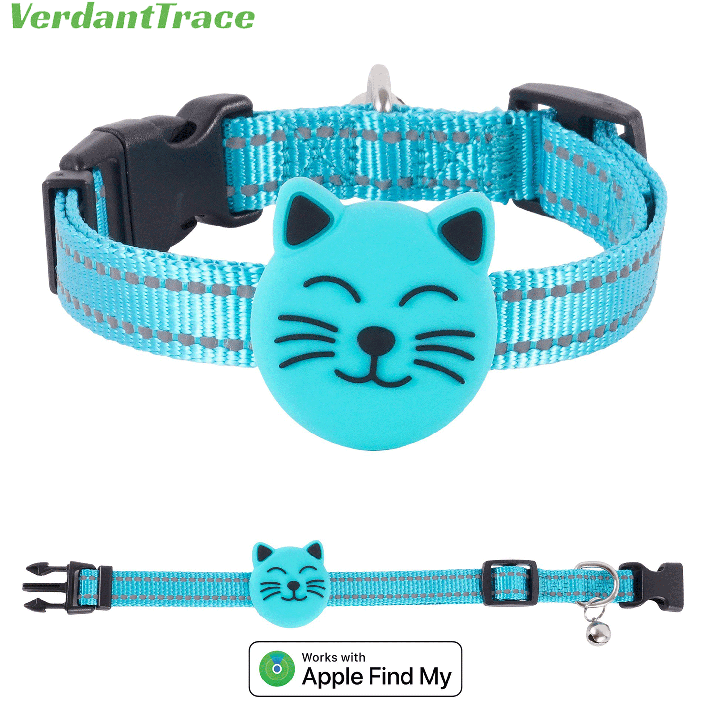 Blue VT22 pet finder tag collar for Apple Find My