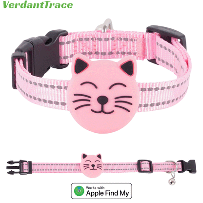 Pink VT22 pet finder tag collar for Apple Find My