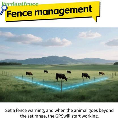 Cattle inside a virtual pasture boundary illustrating VTA7 livestock geofence management