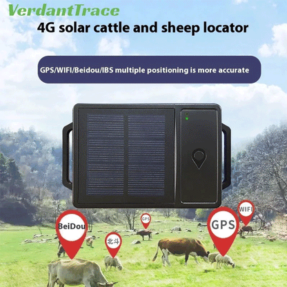 VerdantTrace VTH5 4G solar livestock GPS tracker with GPS, BeiDou, Wi-Fi and LBS positioning for cattle and sheep
